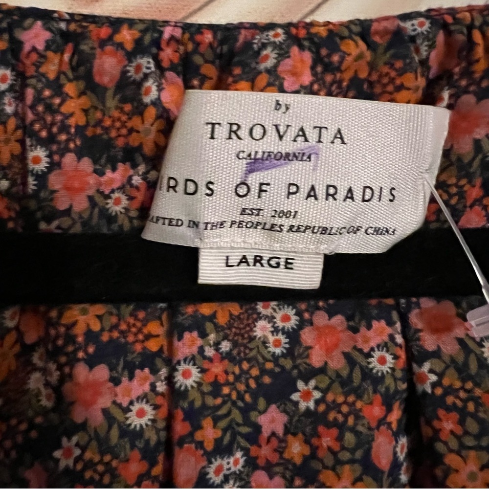 BNWT Trovata birds of paradise ARDEN DRESS CARDINAL DITSY size L floral CL - Picture 8 of 11